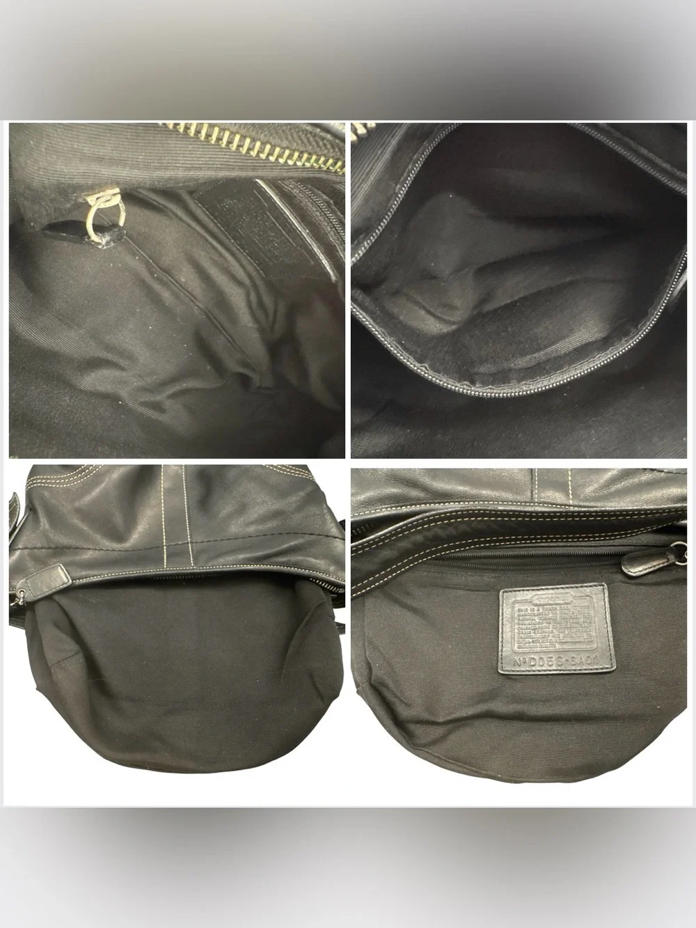 Coach Black Leather Vintage Mini Hobo Y2K Soho hobo Shoulder Bag EUC 8A01